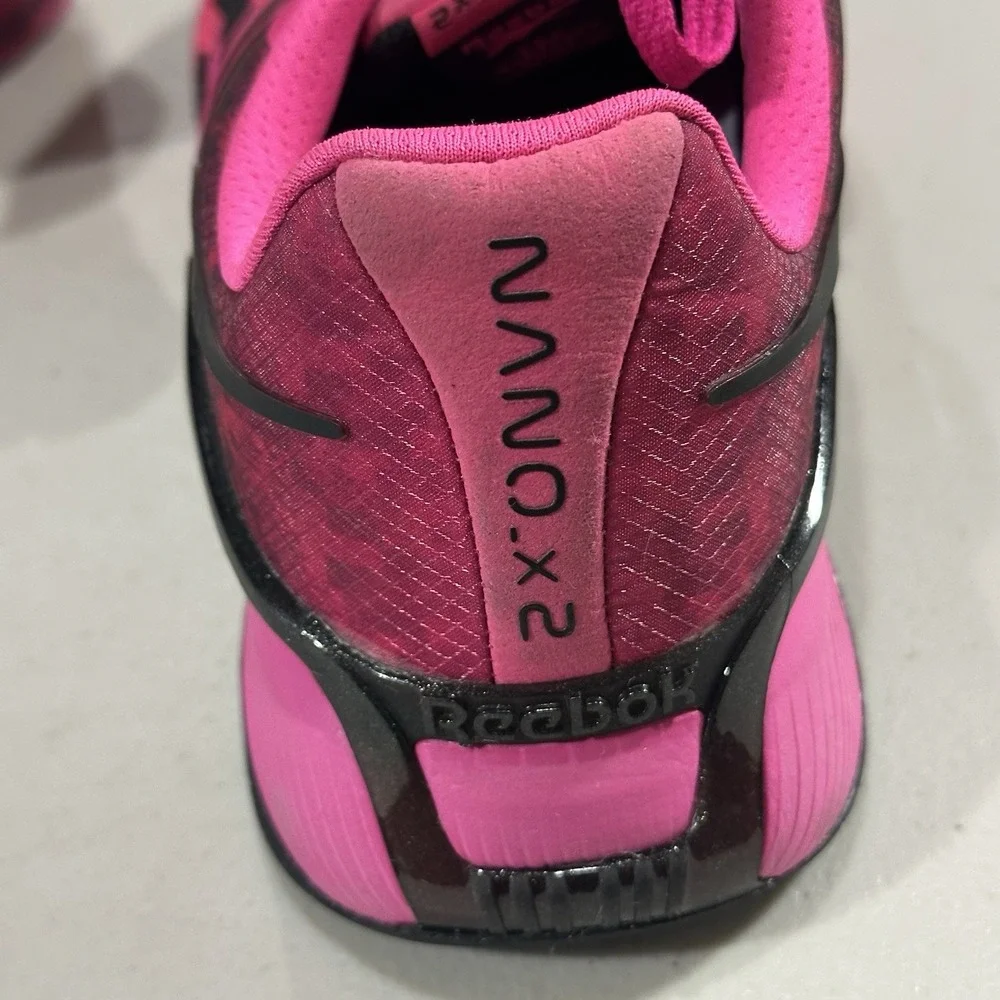 Reebok Nano X2 GY2295 Womens US 8 Running Shoes Pink Black Athletic Sneakers